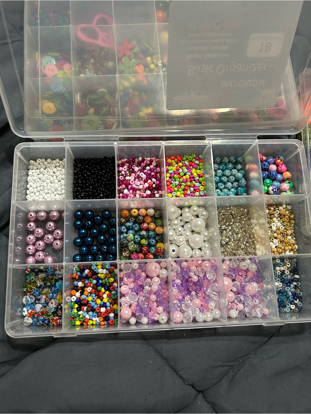 Lot of Crafting Beads and Containers